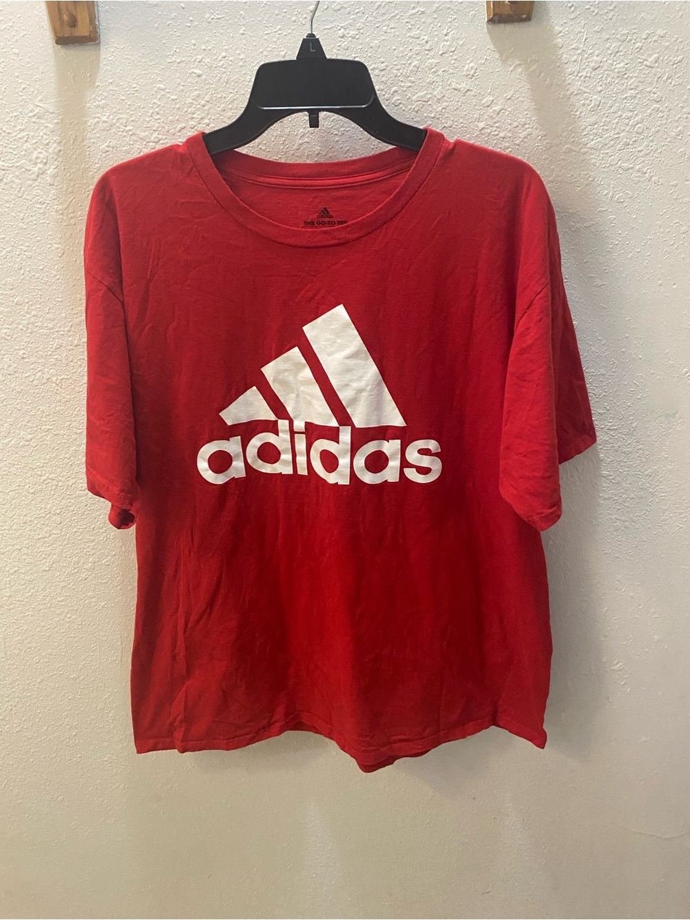 adidas Red Short Sleeve Logo Tee